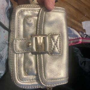 Michael Kors Metallic Silver Clutch